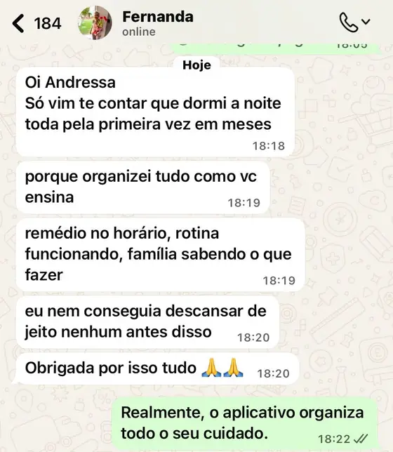 Conversa de WhatsApp com Fernanda